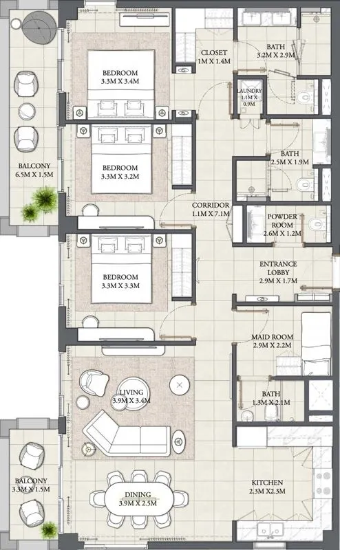 3 Bedroom